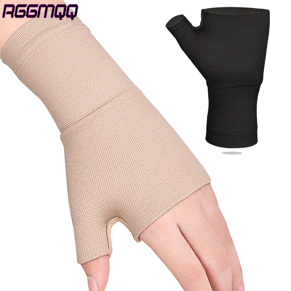 1 Paar Arthritis-Kompressionshandschuhe – Karpaltunnellinderung zum Tippen und täglichen Gebrauch – atmungsaktive Unterstützung für Damen und Herren (Schwarz/Beige)