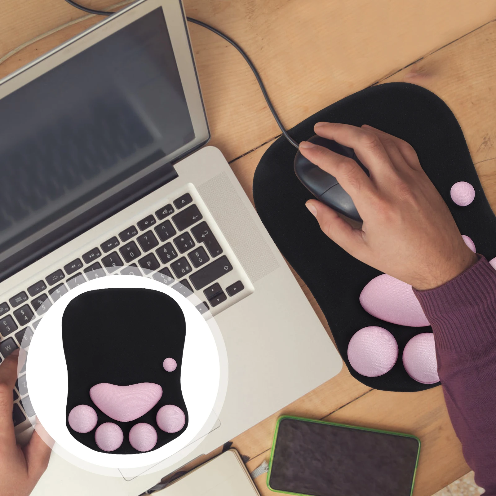 

Cat Paw Mouse Pad Wrist Support Ergonomic Design Anti-Skid Gaming Mouse Mat For Office Home Desktop Computer Mousepad Resin