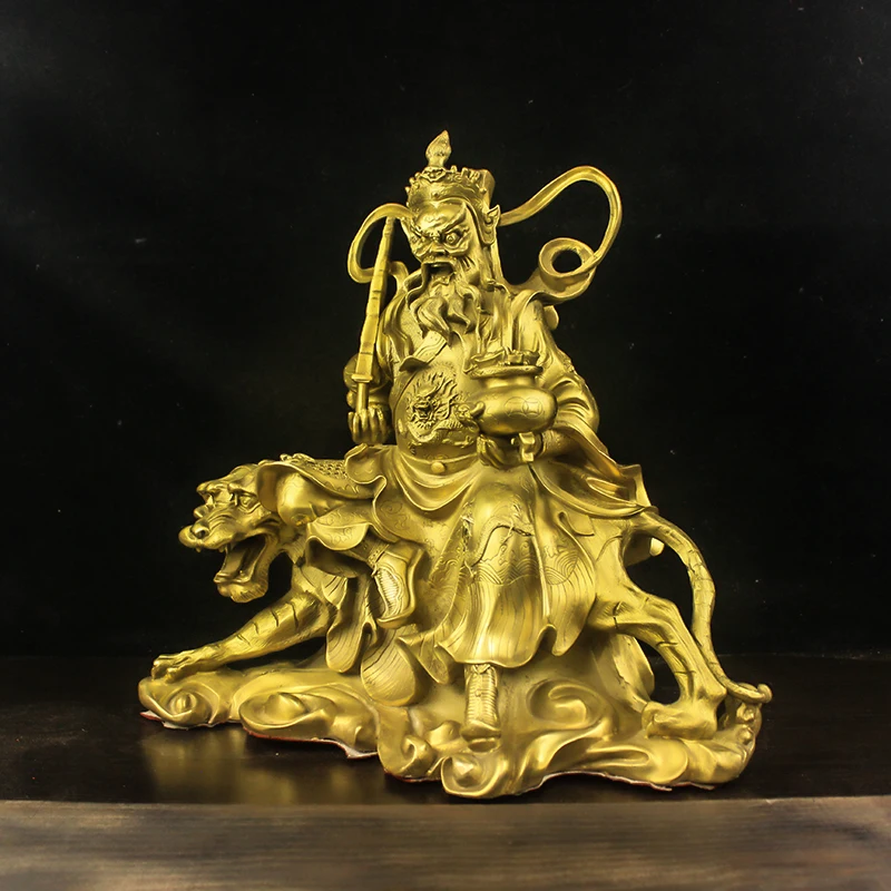 52~23CM bronze statue of Zhao Gongming, a 23cm talisman, riding a tiger and a fierce