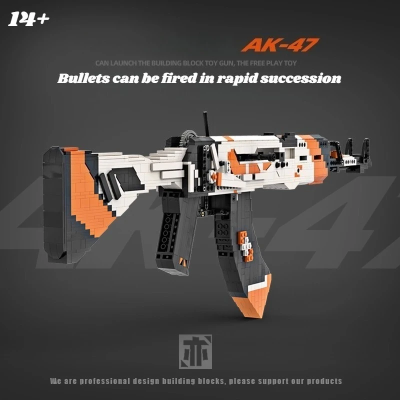 

1200PCS Technical AK47 Rifle Model Building Blocks Continuous Firing Bricks Gun Construction Set Toy Gift For Adult Kids