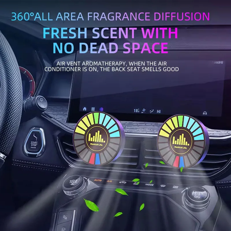 RGB Car Perfume Music Rhythm Sync Pickup Lamp Aroma Diffuser Auto Interior Rgb Ambient Lighting Car Aromatherapy Light
