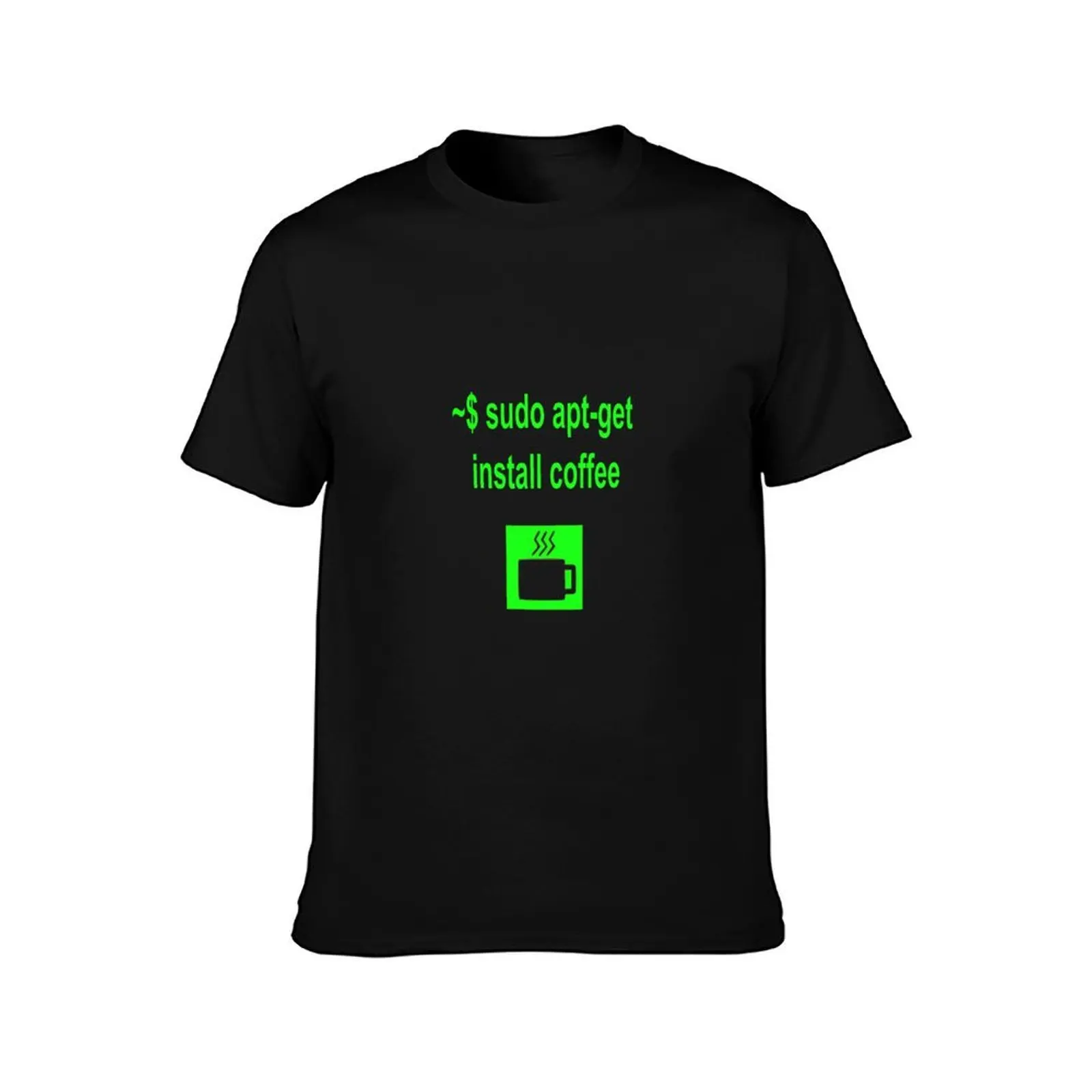 Linux sudo apt-get install coffee T-Shirt Soft Anti-Shrink Cotton Tee T-Shirt