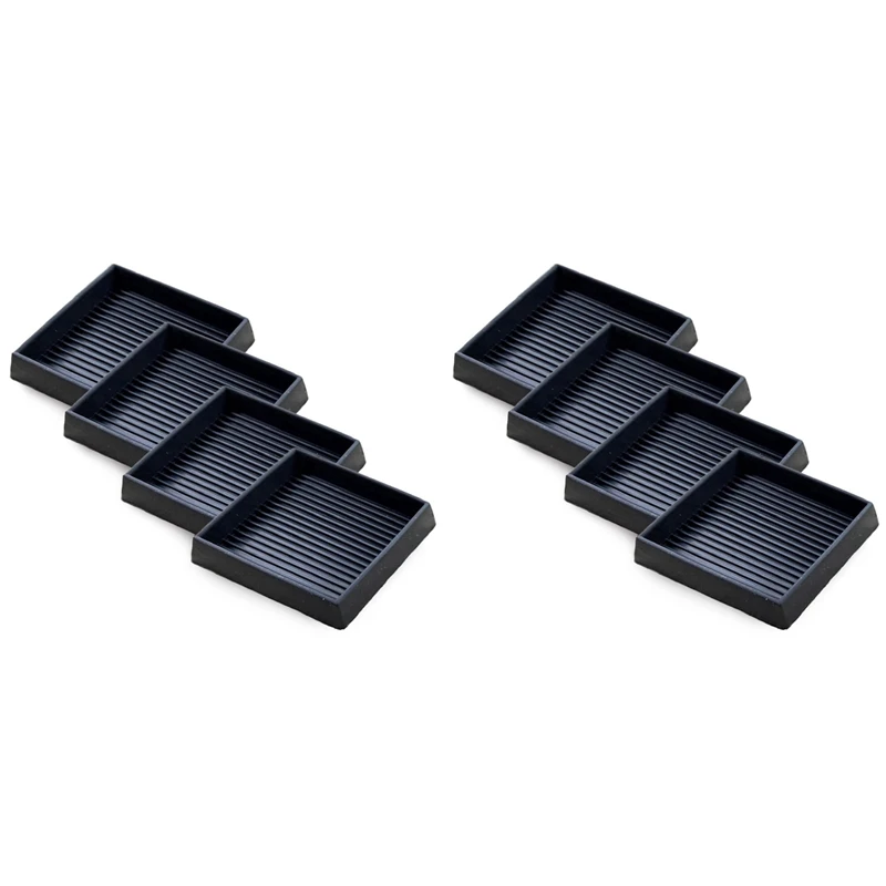 ABRU-8Pcs Anti-Slip Furniture Pads- 3X3in Square Rubber Anti Skid Caster Cups, Leg Coasters-Couch, Chair, Bed Stoppers