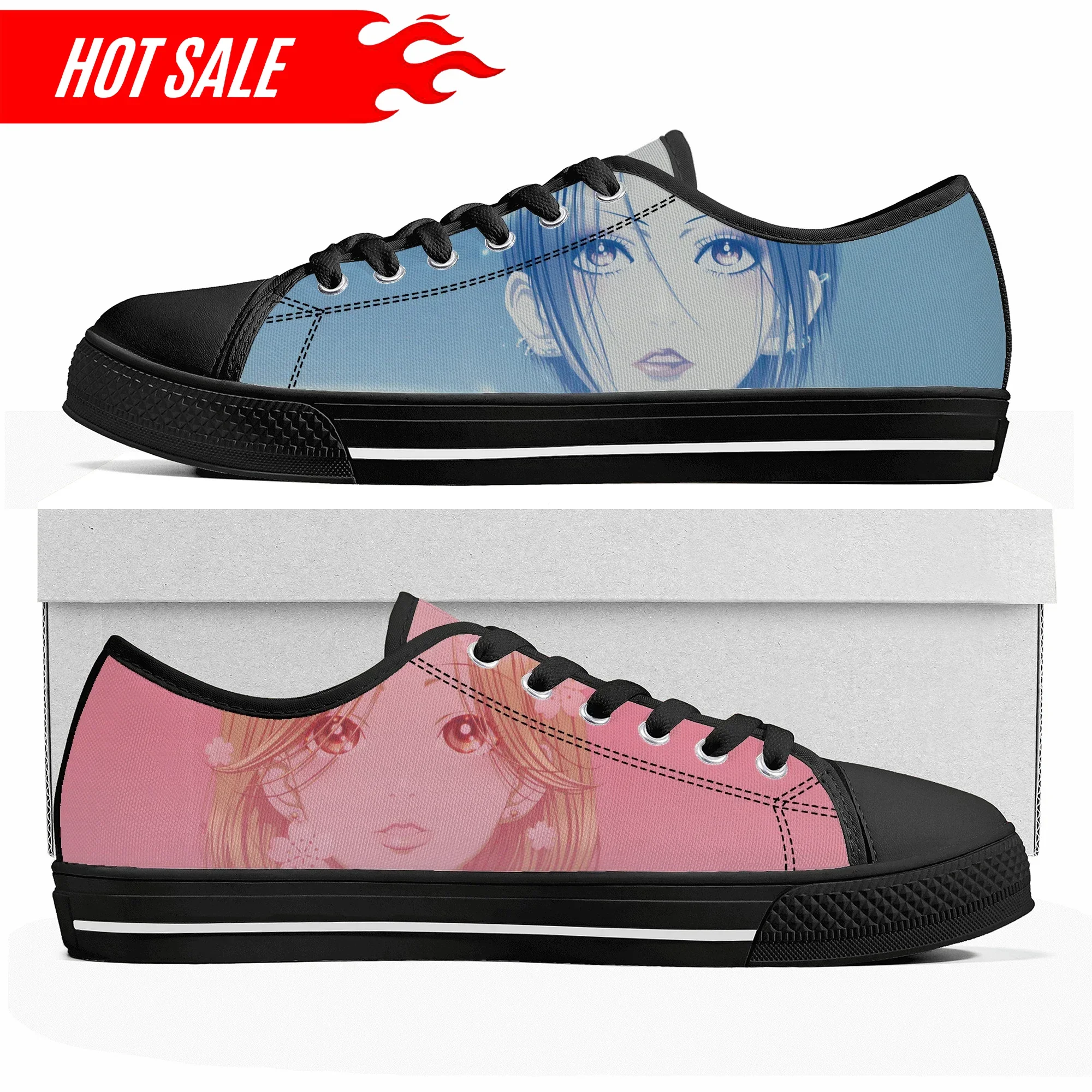 

HOT Manga NANA Osaki Komatsu Low Top Sneakers Mens Womens Teenager Canvas Sneaker High Quality Casual Couple Shoes Custom Shoe