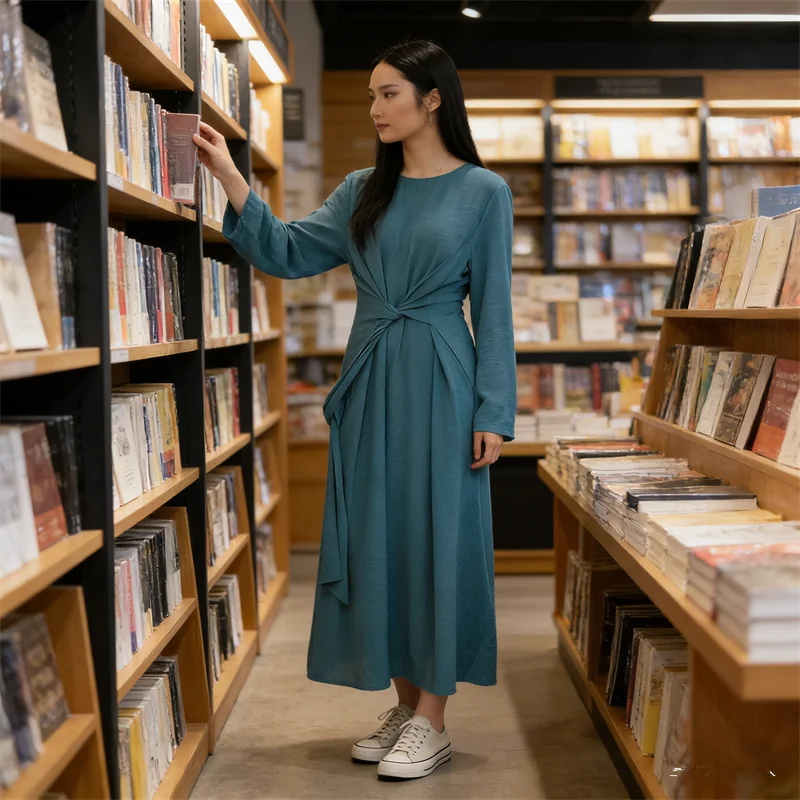 

Мусульманское скромное платье для женщин из Саудовской Аравии, Дубайская абайя для Рамадана, исламская молитвенная одежда, модное турецкое платье, джалабия, кафтан, вестидо