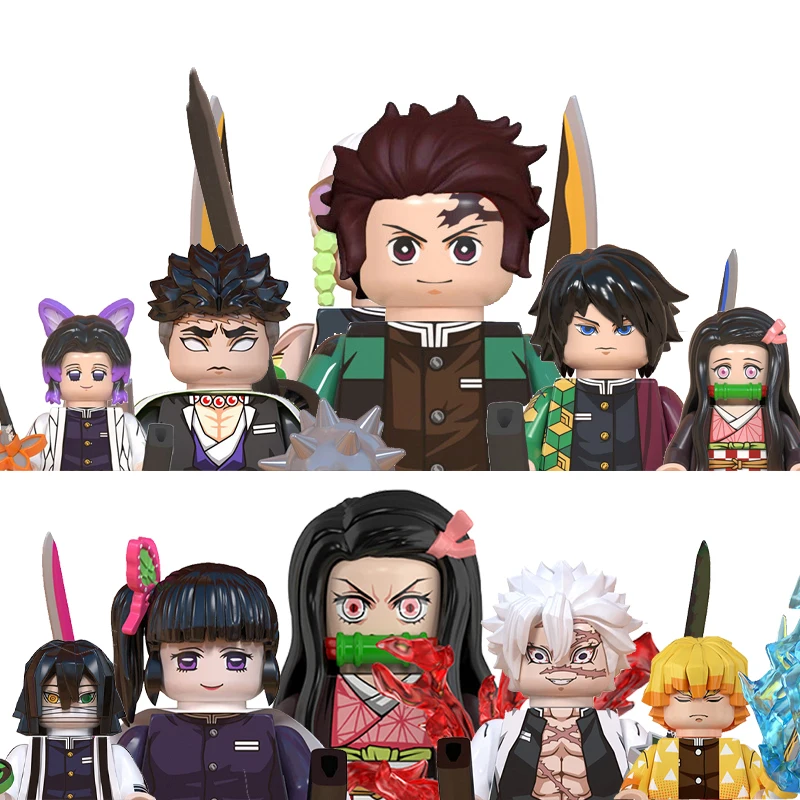 

Demon Slayer Building Blocks Mini Action Toy Figures Zenitsu Agatsuma Tanjiro Kamado Figure Desktop Collectible Birthday Gift