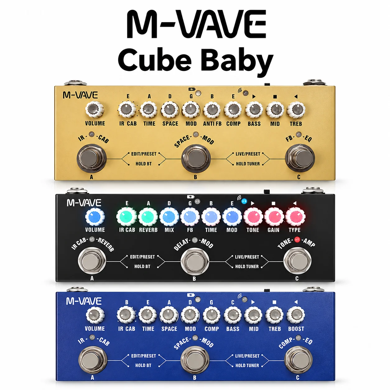 M VAVE Guitar Bass Multi Effects Pedal Speaker Emulation Audio Interface Recording Processor For Music Performance