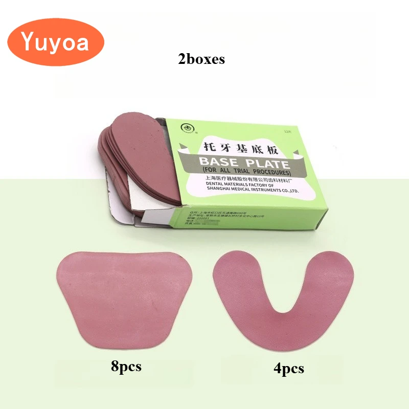 

2 x 12PCS/Box Dental Tray Base Plate Upper lower Jaw Individual Tray Dentist Lab Specimens Consumable Equipment Baseplate Wax