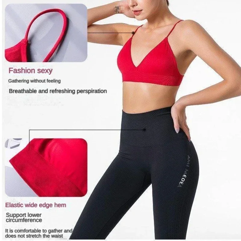V Neck Seamless Triangle Cup Bra Camisole Underwear Wrapped Chest Women S M L Breathable Gather Up Sports Fitness Yoga Casual
