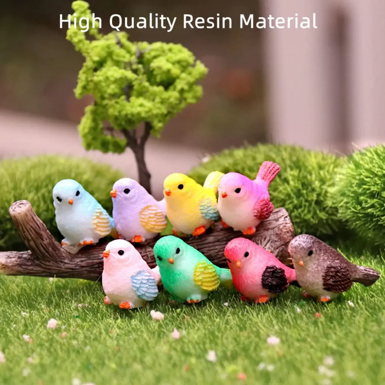 8pcs Cute Mini Bird Decorative Figurines,Miniature Bird Figurines,Simulation Bird Figures for Fairy Garden