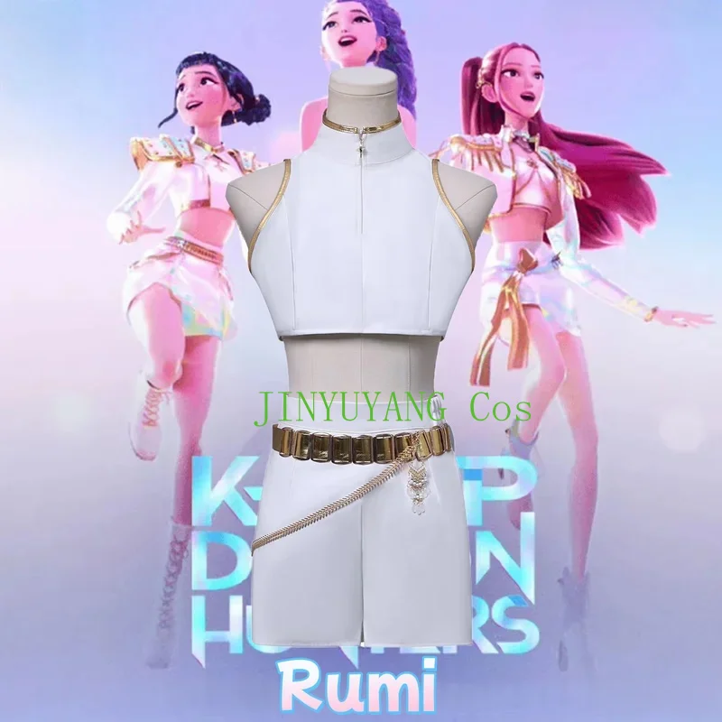 Jyy1 Kpop Rumi Zoey Mira Cosplay Costume White Leather Unifrom