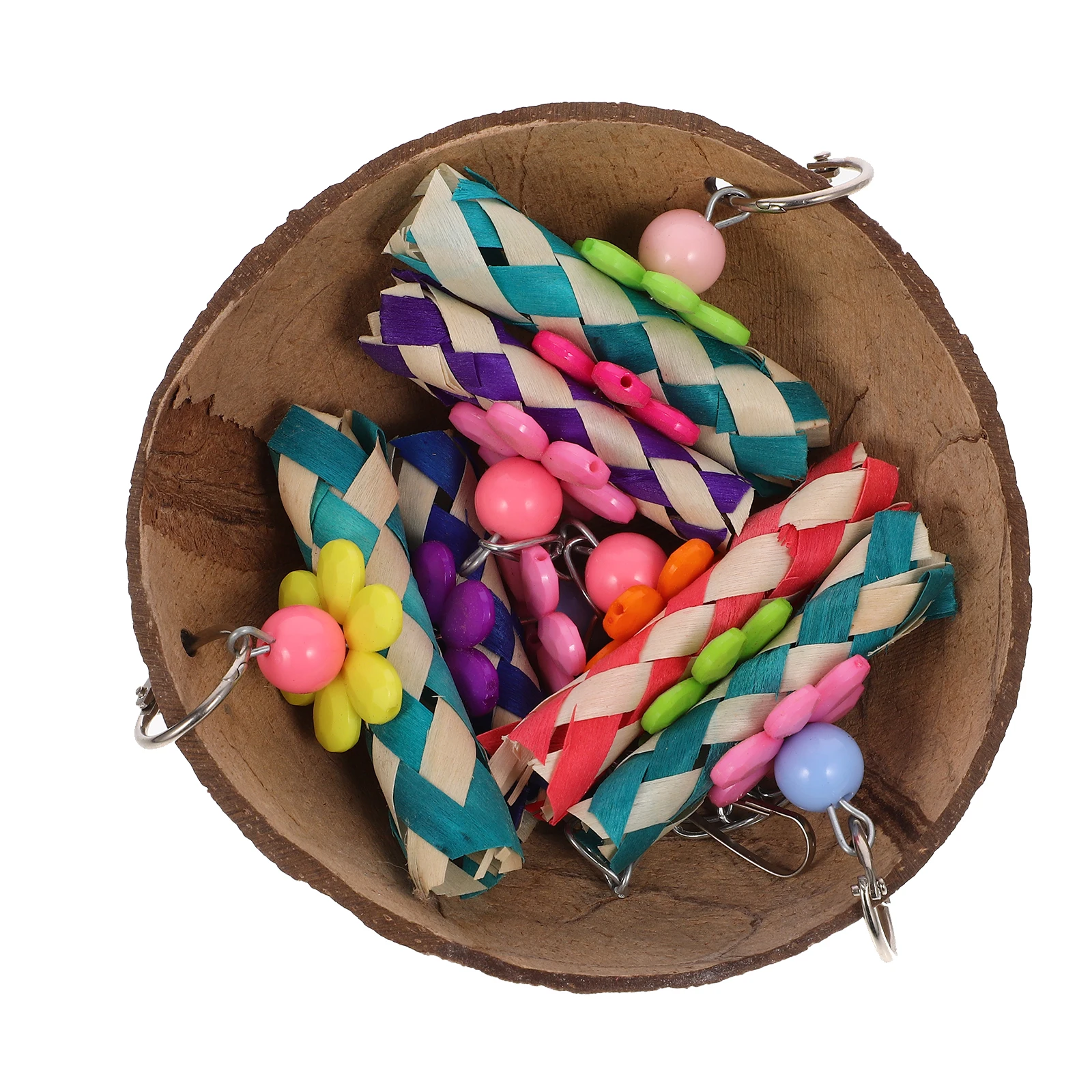 

Parrot Breeding Nest Coconut Shell Metal Hanging Bird Nest for Parakeet Reptile Pet Yard Villa Decorative