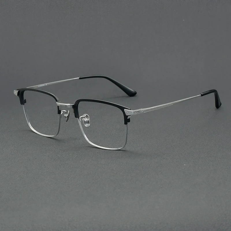 

Ультралегкие очки ручной работы с защитой от синего света, классические квадратные ретро-оправы N-05 для мужчин, титановые очки для бизнеса