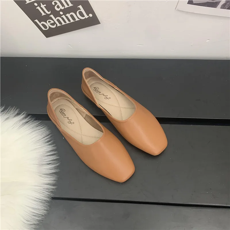 Round Toe Retro Woman Shoes Shallow Mouth Female Footwear Soft Casual Sneaker Slip-on Dress Grandma Slip On Moccasin Summer New