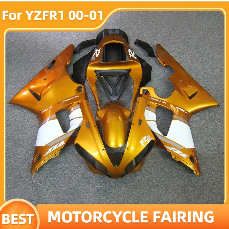 Golden yellow Great Quality Full Fairing kit whol  For Yamaha yzfr1 2000 2001 yzf1000 Sportbike Body Shell Rebuild set