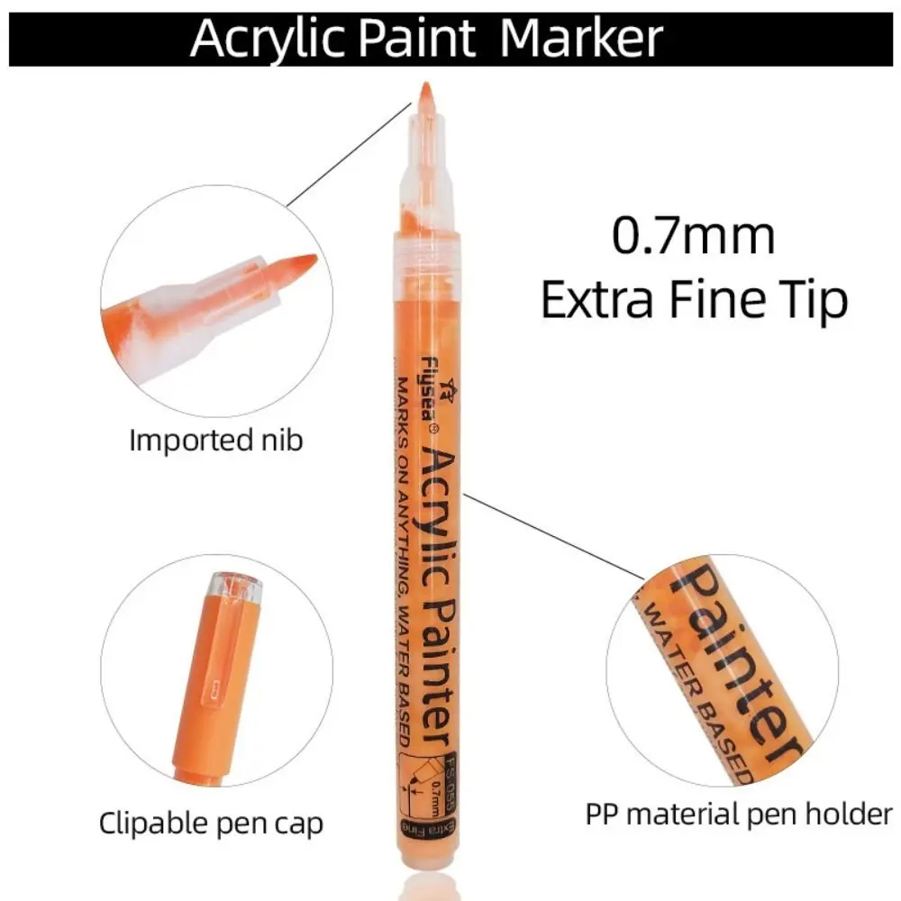 Kleurrijke Extra Fijne Nagel Graffiti Pen 12 Kleuren Diy Art Acrylverf Pennen Schilderij Nagel Creatie Acryl Markers Pinter