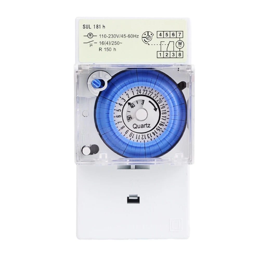 24 Hours Time Switch Relay SUL181H Mechanical Timer 230V 16A Electrical Programmable 24 Hour Din Rail Timer Switch