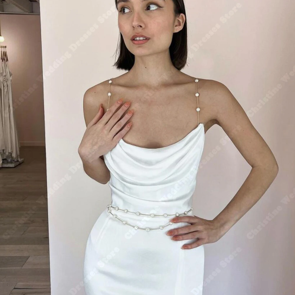 Robes de mariée de style minimaliste pour femmes, conception de fourche sirène sexy, patients formels, quel que soit le fiançailles, éducatif, CasTrio, 2024