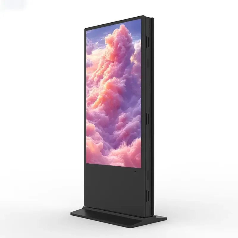 for Customizable 55 Inch Outdoor Dual Screen Kiosk Capacitive Interactive Advertising Display for Retail Stores and Shopping