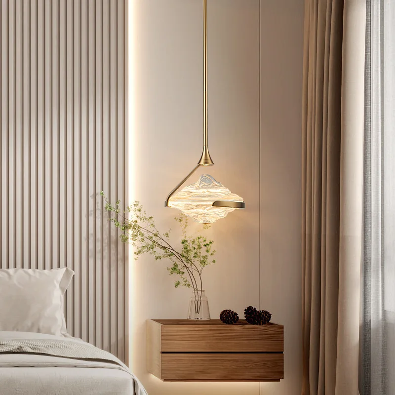 Single Nordic Designer Pendant Lamp for Dining Room Bar, Postmodern Minimalist Chandelier for Bedroom Bedside Decor