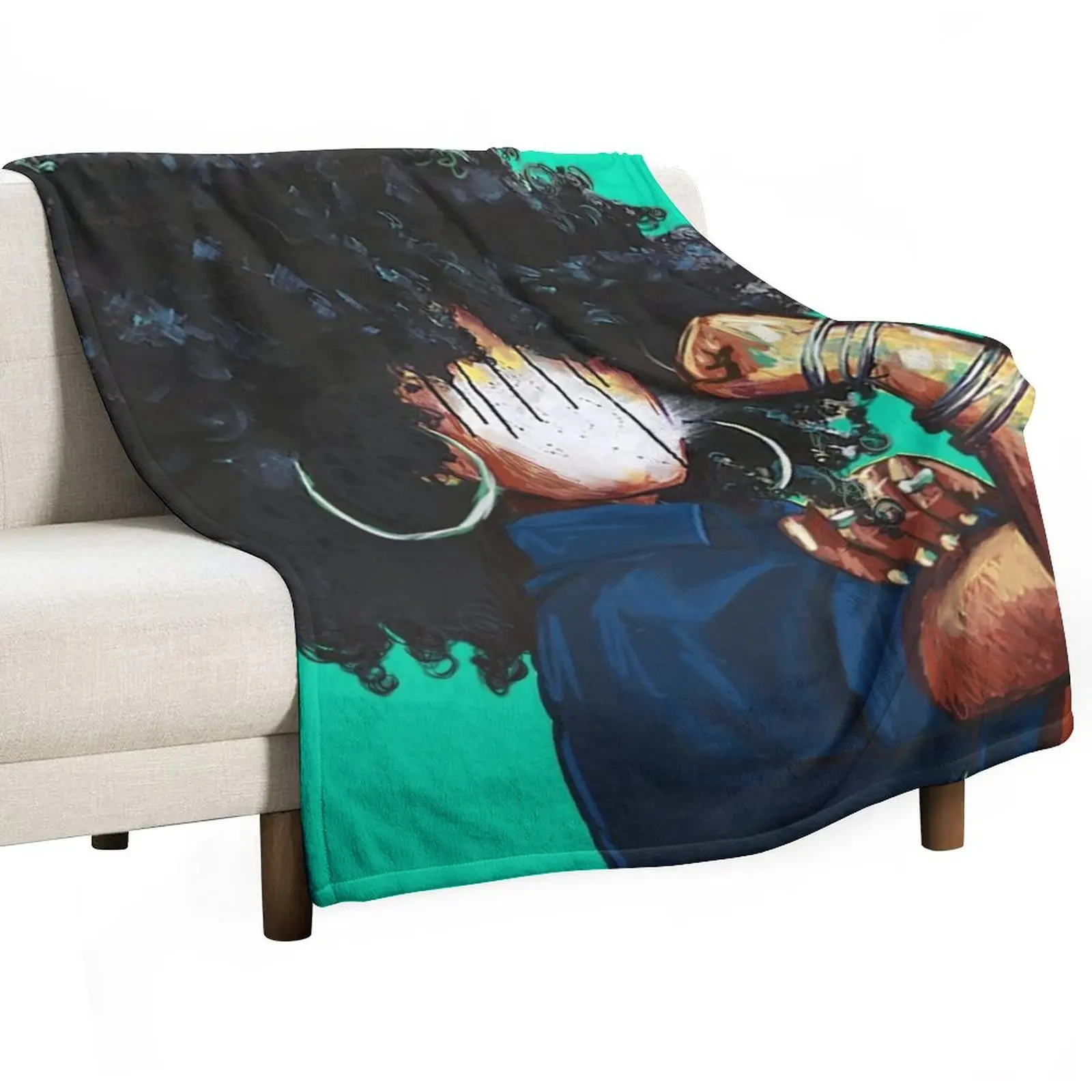 Naturally the Riveter TEAL Throw Blanket Thermal funny gift Travel Weighted Blankets