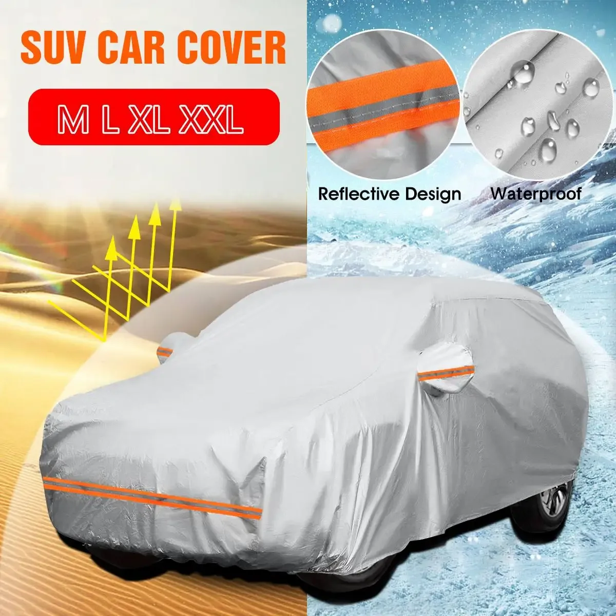 

Universal Car Cover for Car Tent Exterior Covers Outdoor Sun Rain Snow Dust Resistant Freezing Frost Protection for SUV