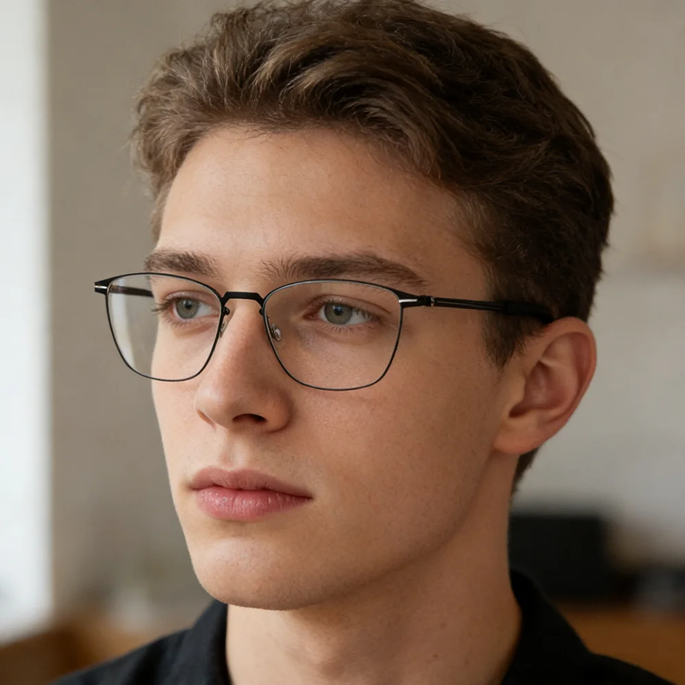 Screwless Square Business Glasses Frame Men Women VO467 Thin Titanium Ultralight  Eyeglasses Brand Fashion Gold Spectacle Gafas