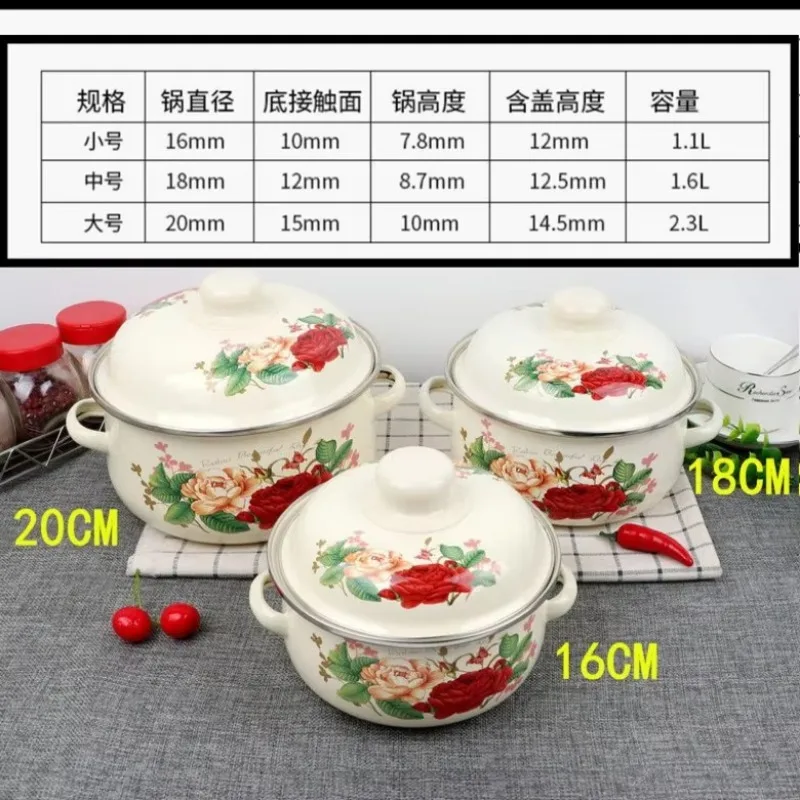 

Набор из 3 предметов, миски с крышкой, электрическая газовая плита с подогревом, универсальная большая емкость, толстая эмаль, кастрюли для традиционной китайской медицины