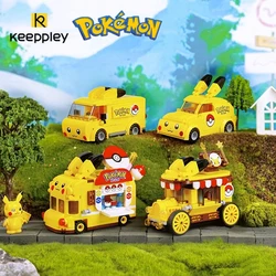 keeppley Pokemon building blocks Pikachu car model ornaments educational assembled children's toys Kawaii birthday gift