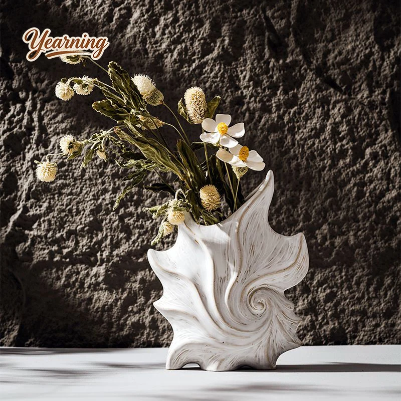 

French Art Ceramic Vase, Retro White Hydroponic Flower Vase, Luxury Home Decor with Gift Box