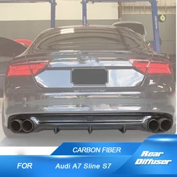 Carbon Fiber Rear Bumper Diffuser Lip Spoiler for Audi A7 Sline S7 Bumper 2011 - 2014 Rear Bumper Guard Cassic Car Parts