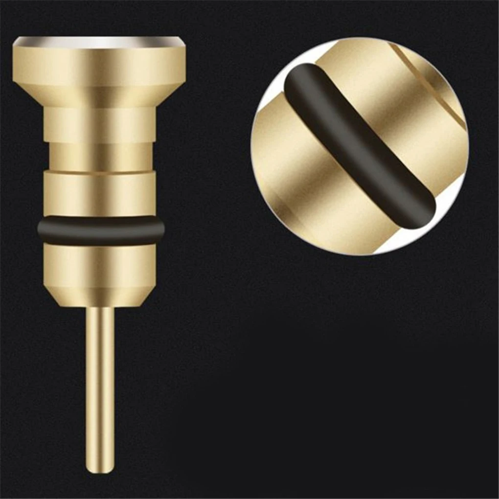 3.5 AUX Earphone Interface Phone Audio Dust Stopper Cover Mobile Phone Card Retrieve Card Pin Accessory, Gold