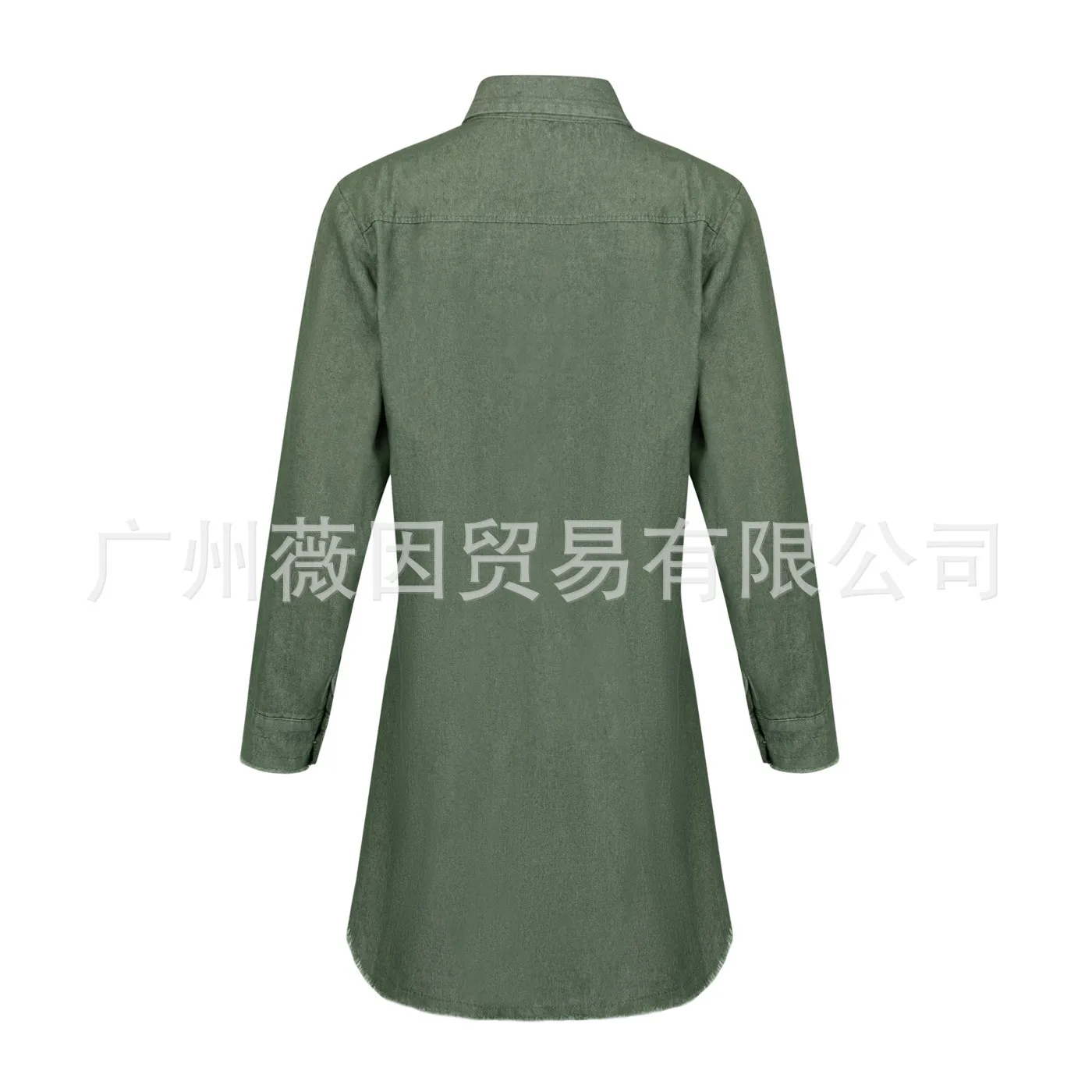 قميص دينيم نسائي عصري بتصميم شراشيب للعمل، من تشكيلة ربيع/صيف 2026 الجديدة، متوفر في المخزون