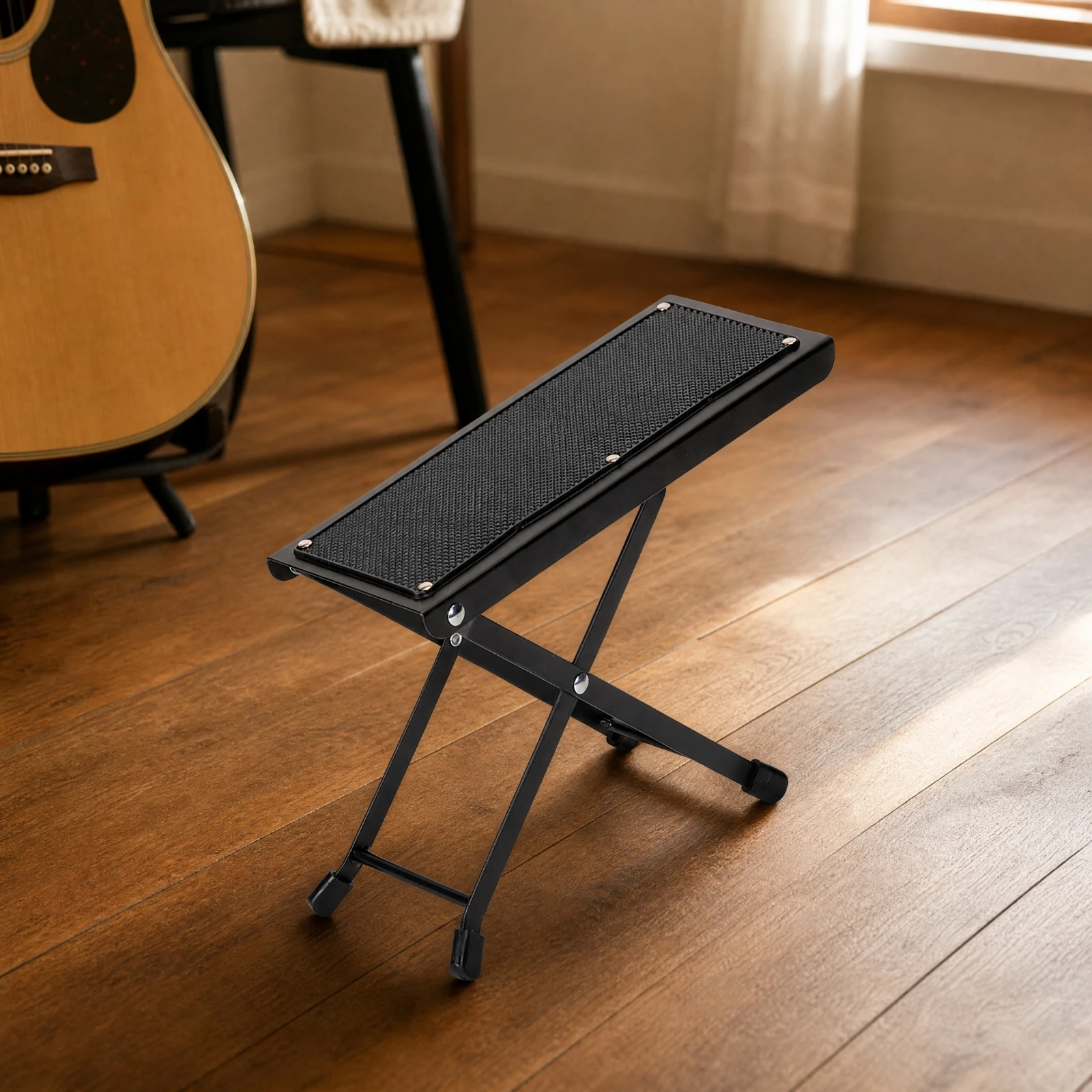 Adjustable Guitar Footrest Foldable Folding Guitar Footrest Musician Foot Rest Rust-Resistant Ergonomic for Performances