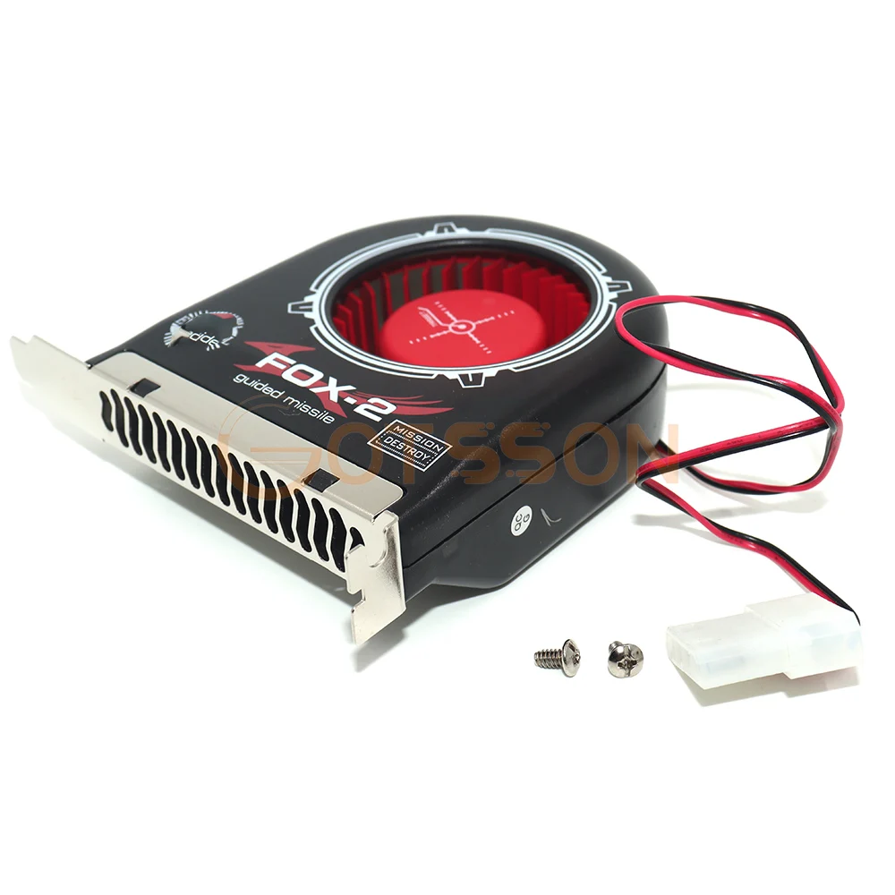 FOX-2 buah sarung sasis komputer PCI, peniup Radiator kipas pendingin PCI wastafel panas 2200RPM 2Pin IDE Molex Power