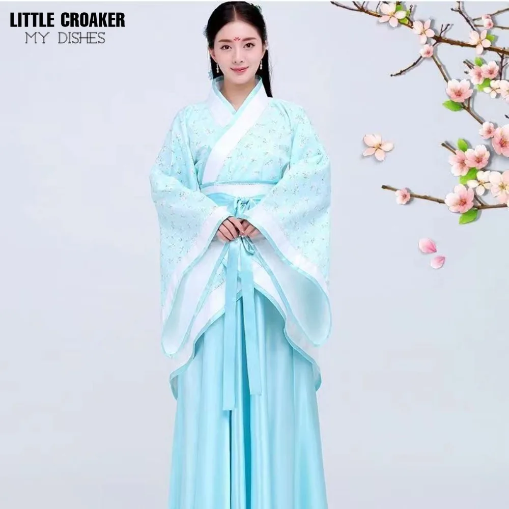 Vestido tradicional chinês hanfu feminino, dinastia Tang, roupa de fada, traje antigo, vermelho e branco, novo