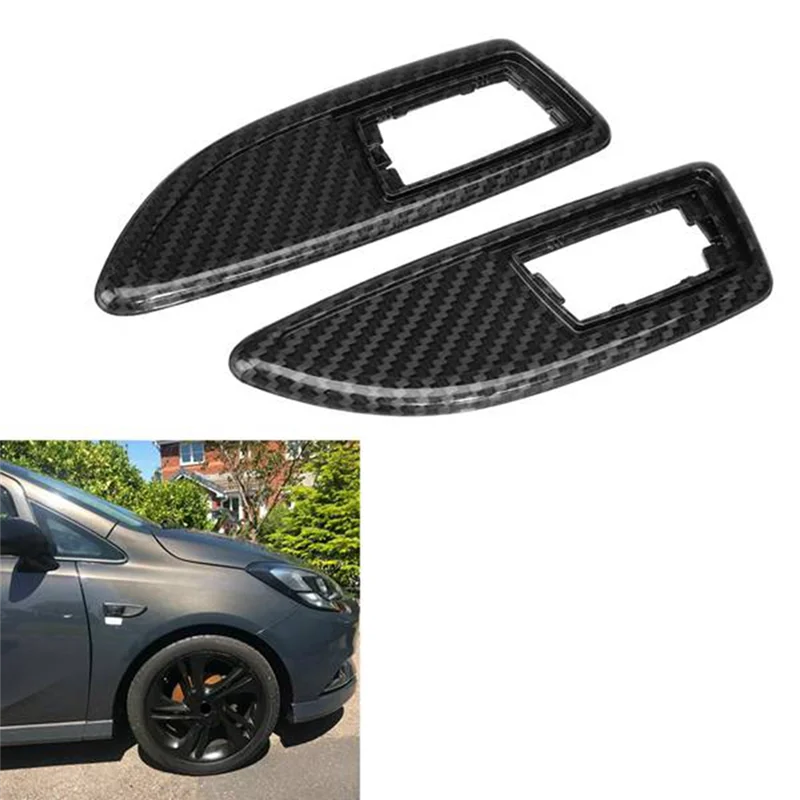 Car Carbon Fiber Side Lamp Cover Side Marker Light Cover for Vauxhall Corsa D/ VXR Astra H/J Zaf B Insignia Corsa E