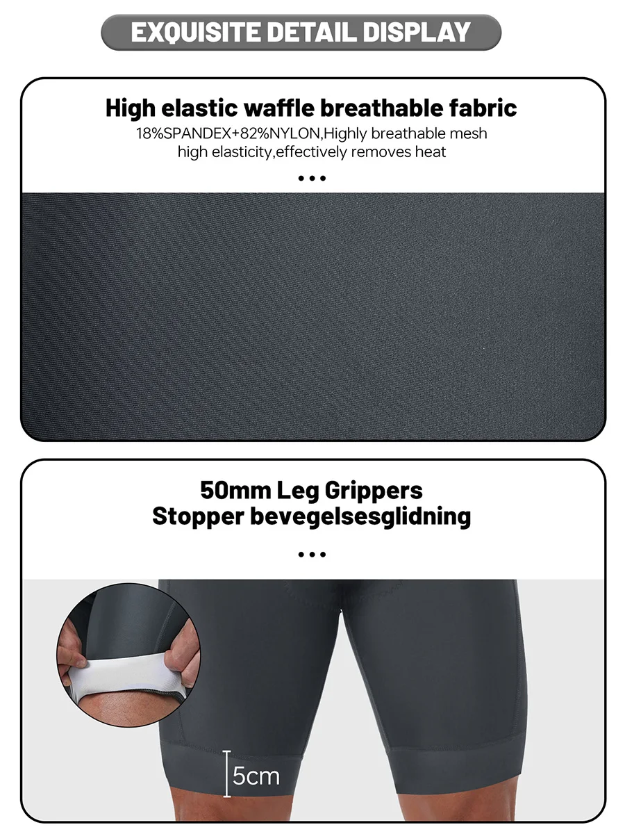 X-TIGER Premium-Rennrad-Shorts mit 5D-Gel-Pads, Herren-Radhose mit Reißverschlusstaschen, atmungsaktive Outdoor-Fahrradausrüstung – Detail 4