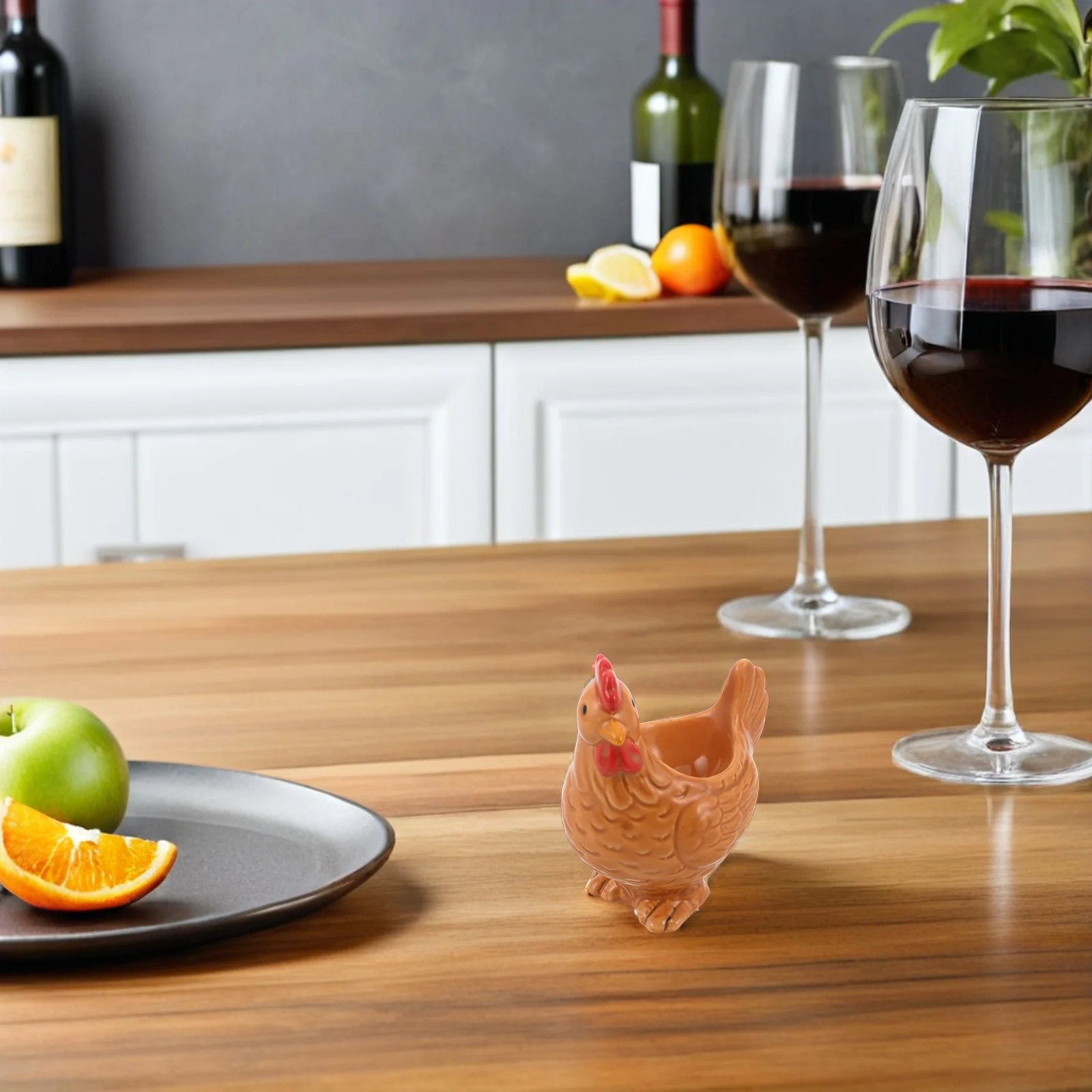 

Charming 3D Chicken Ceramic Egg Holder Reusable Vintage Style Decorative Egg Cup for Counter Party Easter Display