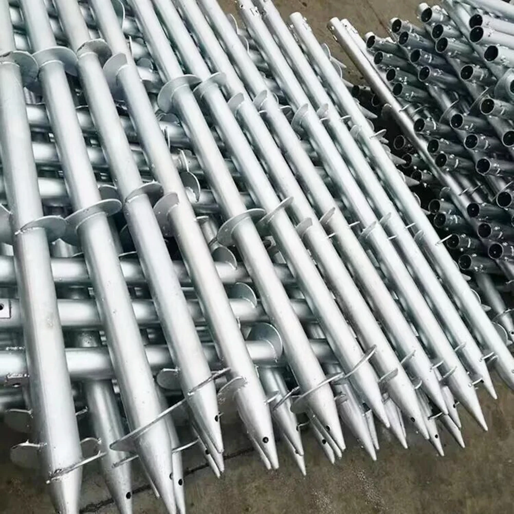 Custom Hot-Dip Galvanized Steel Helical Ground Anchors: High-Quality, Adjustable Photovoltaic Solar Mounting Foundation System