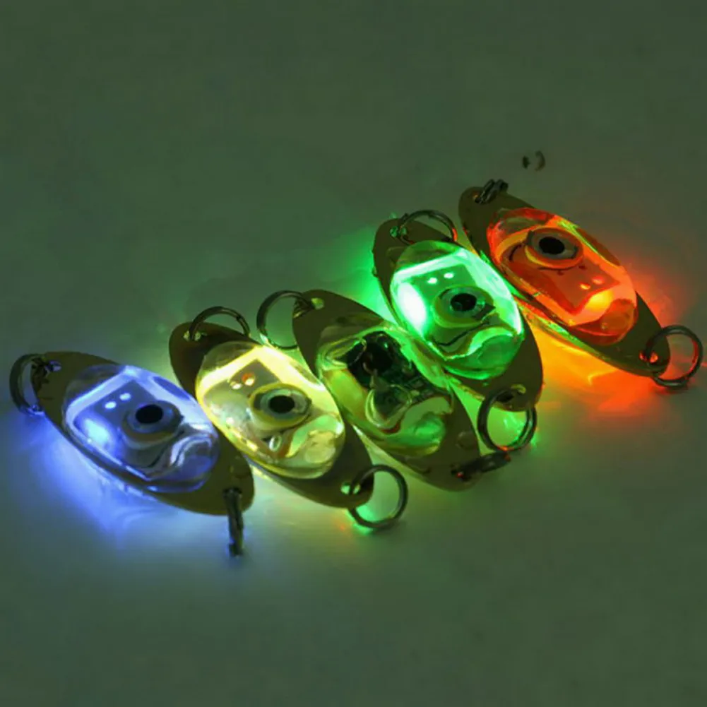 Led Fishing Lures Electronic Spoons Underwater Flasher Fishing Bait Luminous Lure Bait For Freshwater Saltwater