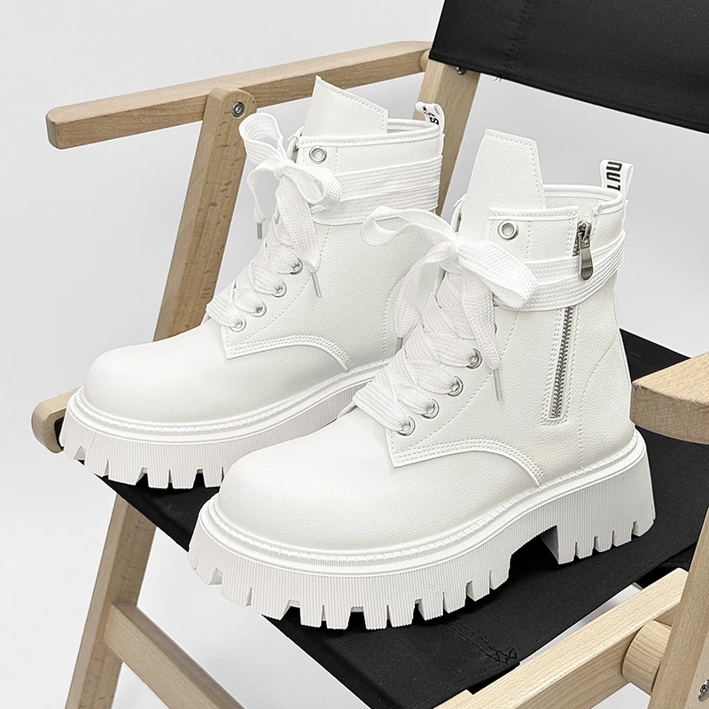 Botas de motocicleta masculinas da moda de rua plataforma designer botas de tornozelo para homens estilo britânico preto sapatos de ferramentas homem botas de motociclistas