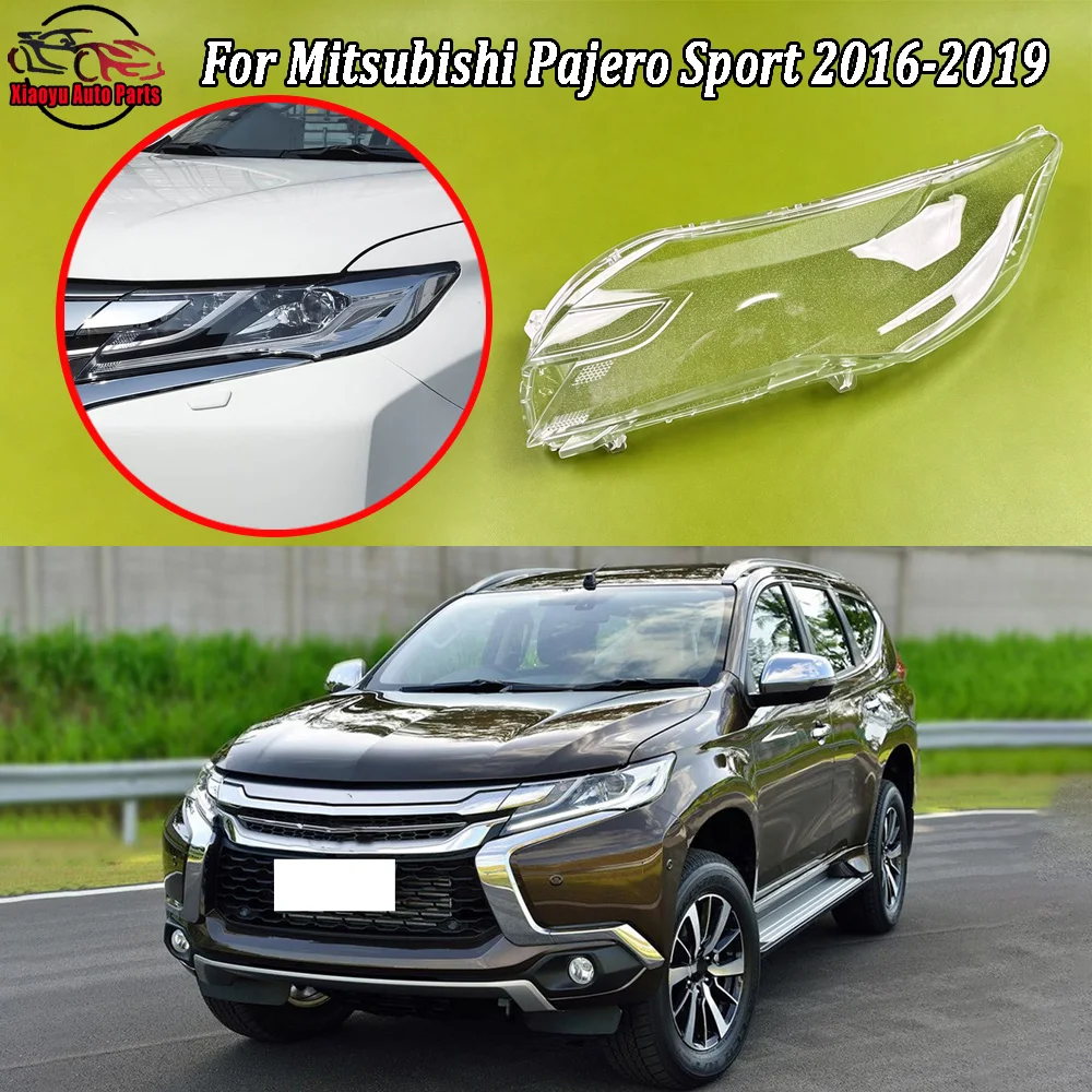 

Car front Headlight headlamps transparent lampshade For Mitsubishi 2016 2017-2019 Pajero Sportlamp shell Headlight Cover lens
