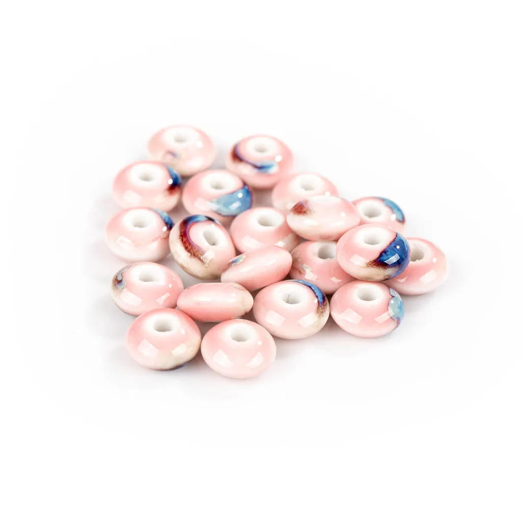 13mm 20pcs 여러 가지 빛깔의 반지 모양 세라믹 비즈 레트로 도자기 세라믹 쥬얼리 액세서리 쥬얼리 수제 # XN359