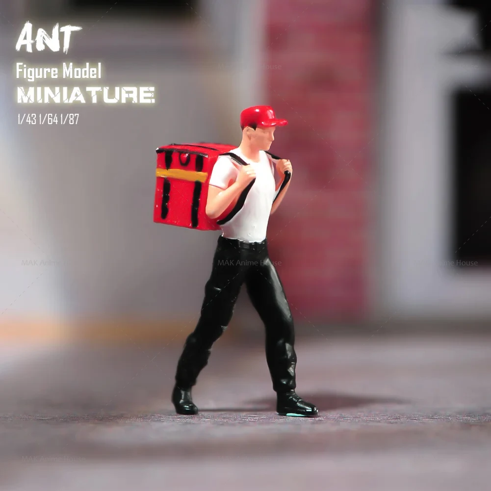 Figurine de pilotes de livraison de nourriture, modèle de beurre, décoration de scène, jouets de voiture, mâle et femelle, MiniIndic 1/87, 1/64, 1/43, 1/24