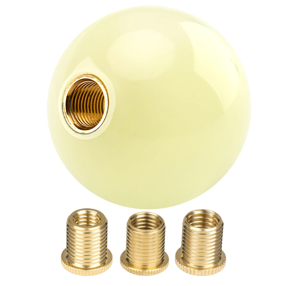 

1pc Luminous Gear Shift Knob Car Handle Lever Head Green Desktop 3 Adapters Acrylic Material Smooth No Burrs Stylish