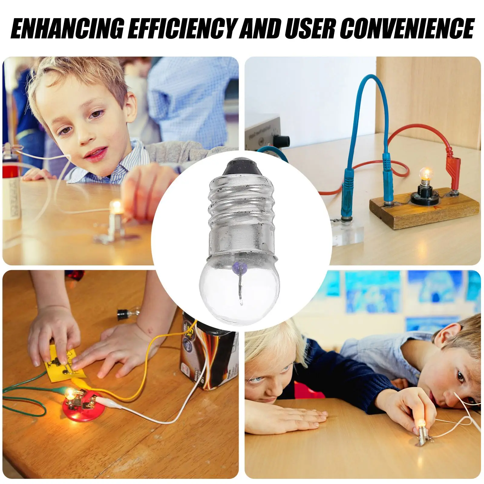 20 Pcs Mini Light Bulbs Flashlight Parts 6V Screw Base High Brightness Durable Reliable Experiment Lighting Bulb Glass