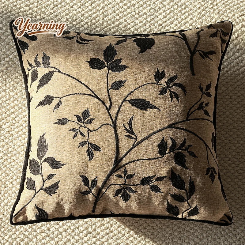 

Vintage Light Luxury Sofa Pillow - High-end Decorative Cushion for Living Room Bedroom Bedside Lumbar Support Pillowcase