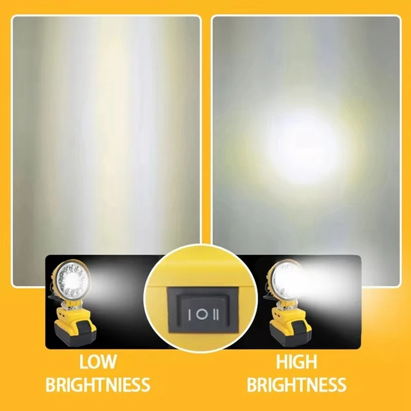 LED 작업등 USB 충전식 미니 휴대용 도구 램프, 손전등 캠핑 램프, 디월트 리튬 배터리용