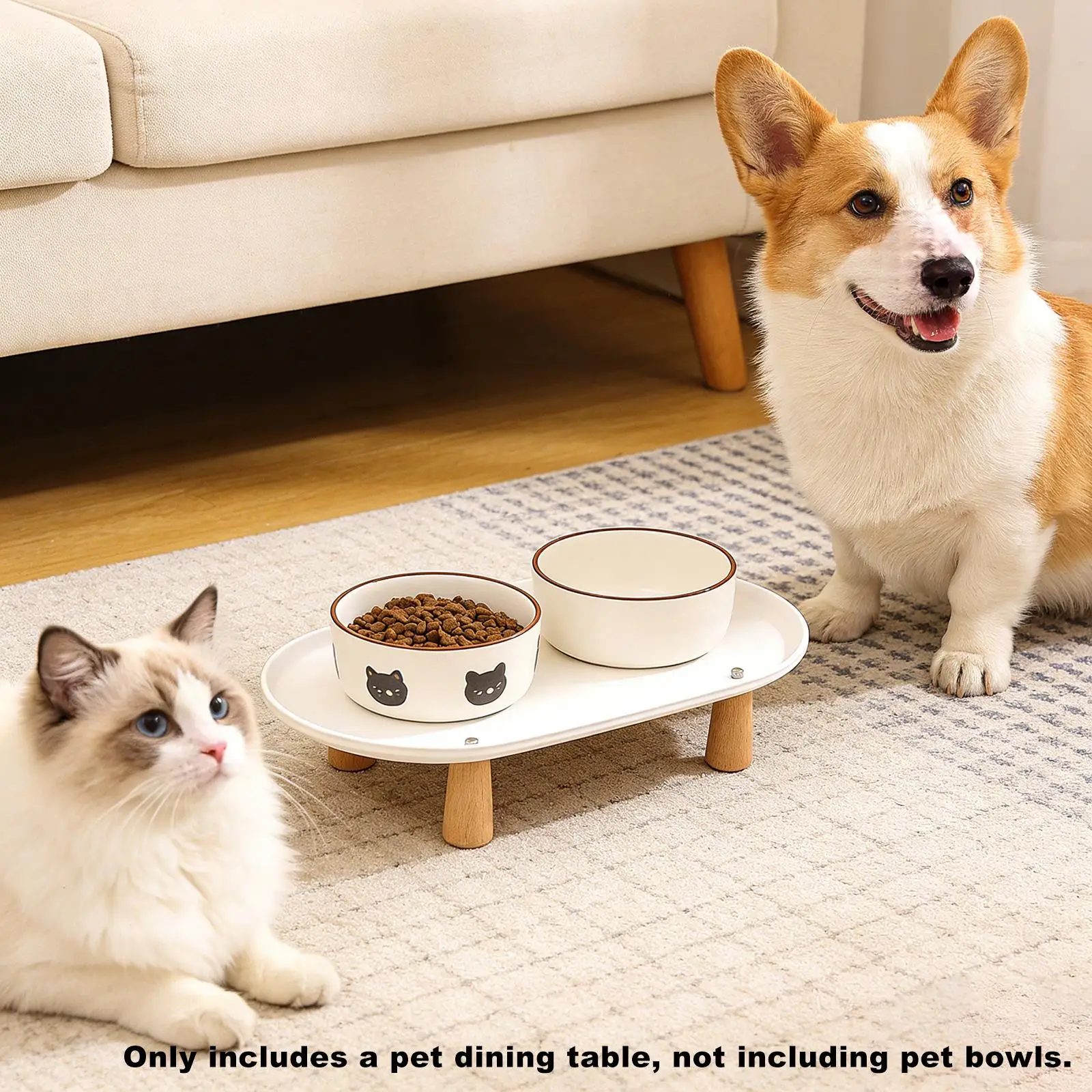 Support surélevé pour gamelles anti-déversement, lavable, pour distributeur automatique de nourriture pour chats, adapté aux chats et aux petits chiens